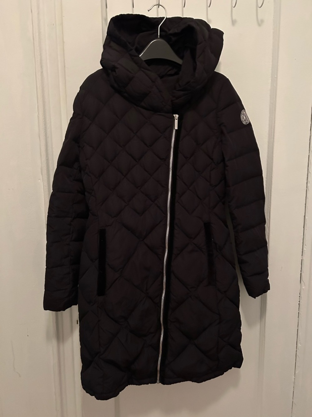 Calvin Klein Black Quilted Hooded Women's Down Coat